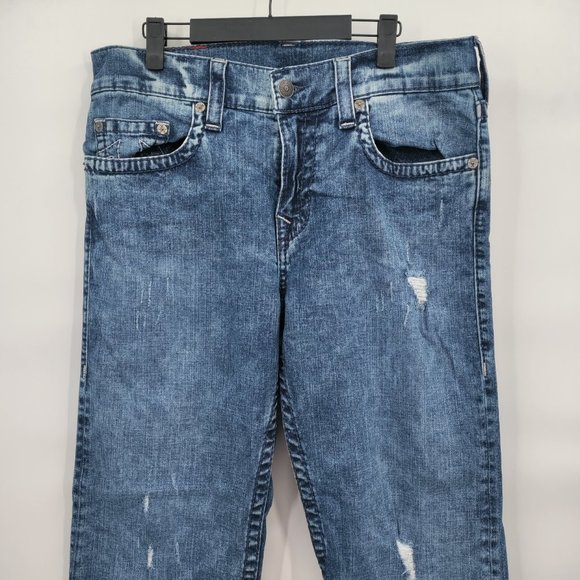 TRUE RELIGION DEVIN Men's Loose Straight Jeans Blue Size 32 - Picture 3 of 12